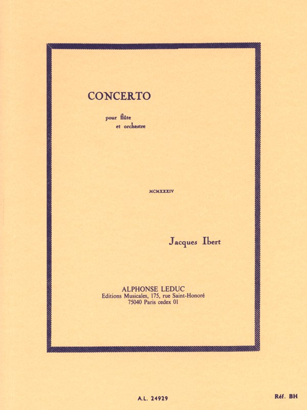Jacques Ibert: Concerto (Flute & Orchestra)