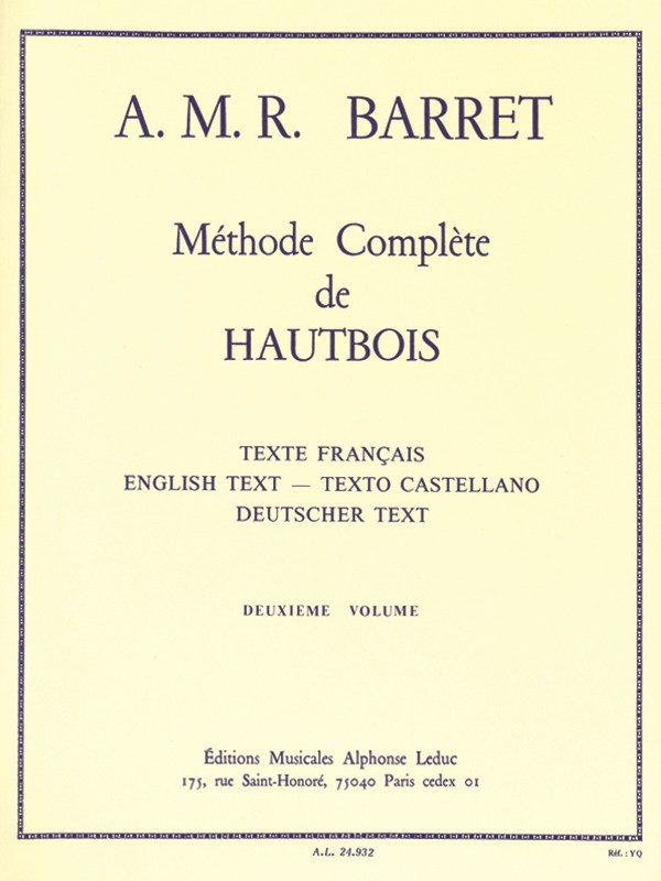 A.M.R. Barret: Méthode complète Vol.2 (Oboe solo)