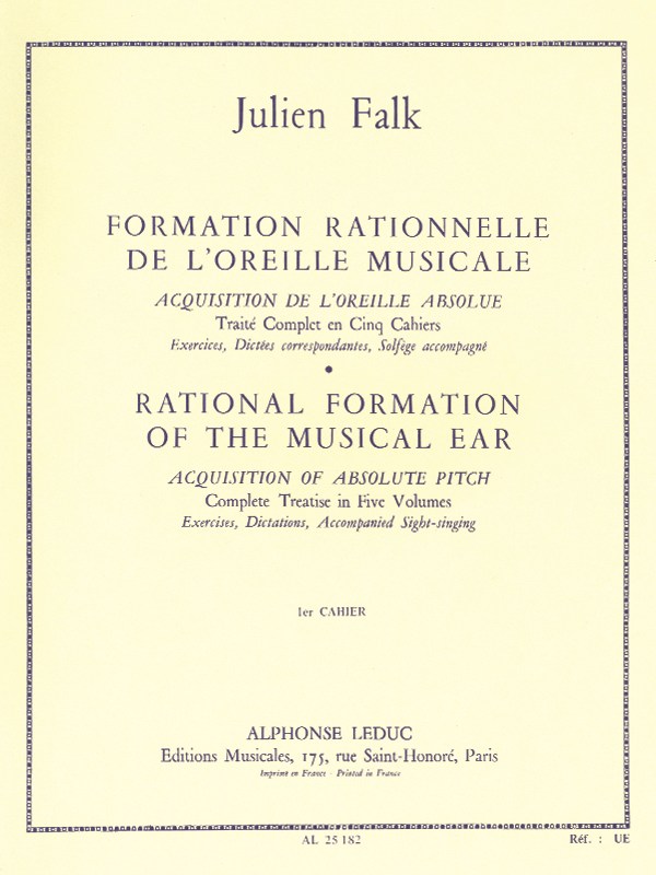 Falk Formation Rationnelle De L'oreille Musicale Volume 1 Elem Book