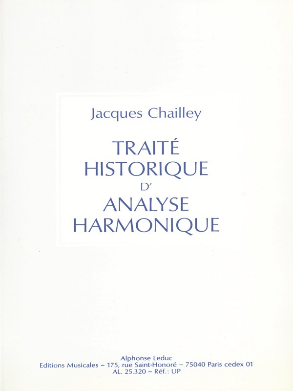 Chailley J. Traite Historique D'analyse Harmonique Music Theory Book