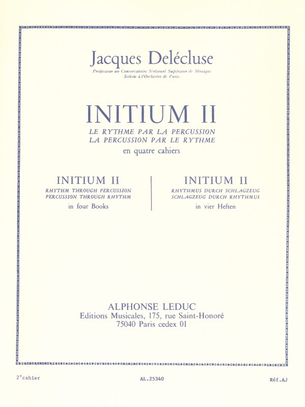 Jacques Delécluse: Initium 2 (Percussion solo)