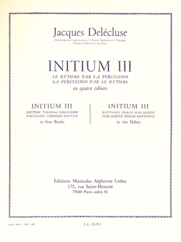 Jacques Delécluse: Initium 3 (Percussion solo)