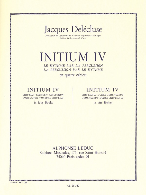 Jacques Delécluse: Initium 4 (Percussion solo)