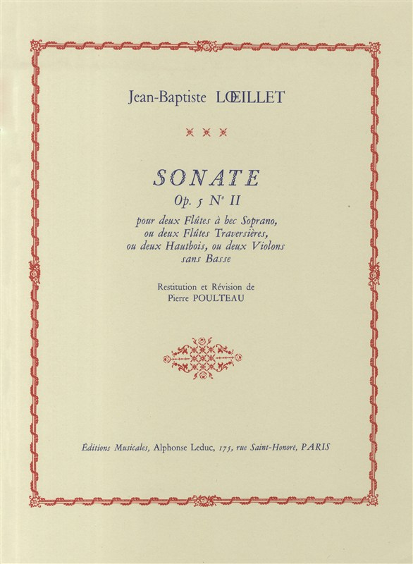 Jean-Baptiste Loeillet: Sonate Op.5 No.2