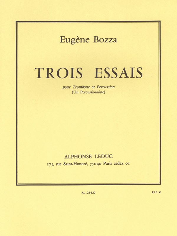 Eugène Bozza: 3 Essais (Trombone & Percussion)