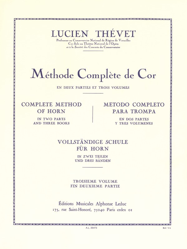 Lucien Thévet: Méthode complète de Cor Vol.3 (Horn solo)