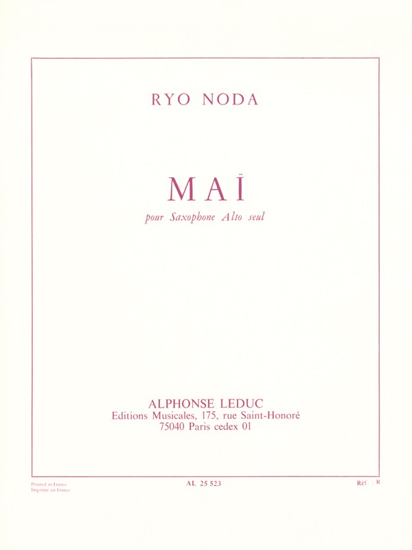 Ryo Noda: Maï (Alto Saxophone)