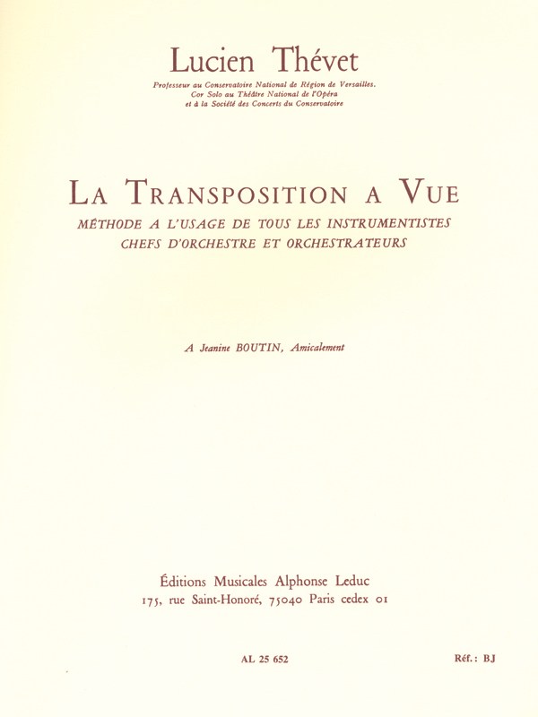 Lucien Thévet: Transposition à Vue (Trumpet solo)