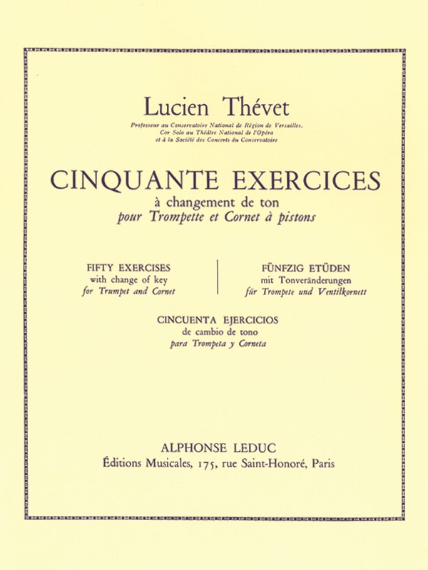 Lucien Thévet: 50 Exercices à Changements de Tons (Trumpet solo)