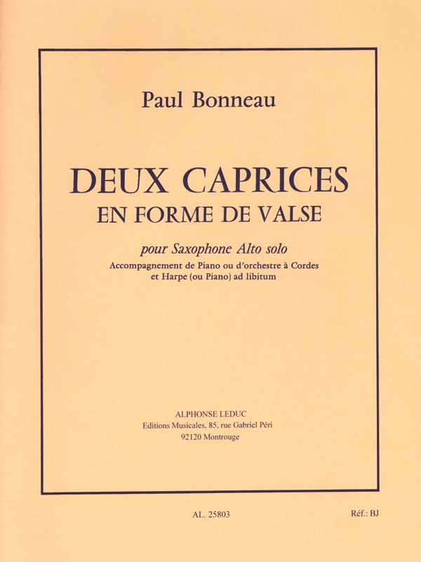 Paul Bonneau: 2 Caprices en Forme de Valse (Saxophone-Alto & Piano)