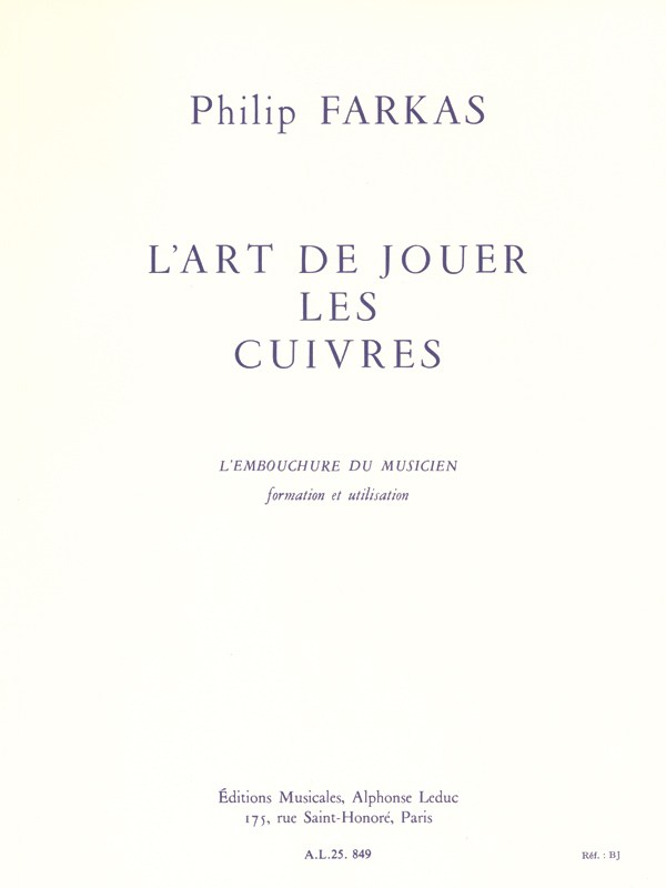 Philip Farkas: L'Art de jouer les Cuivres (Horn solo)