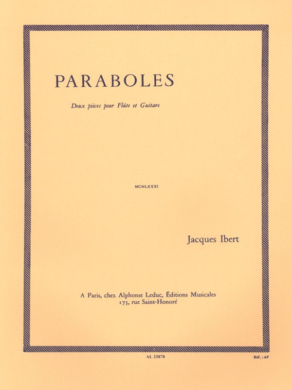 Jacques Ibert: Paraboles (Flute & Guitar)
