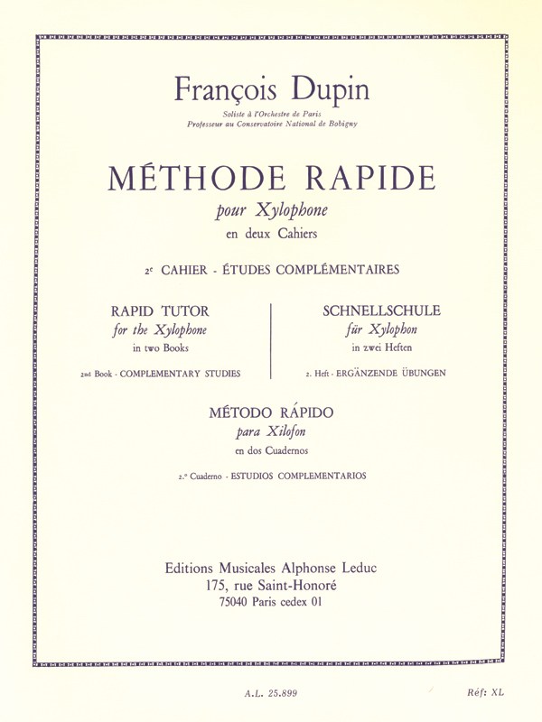 François Dupin: Méthode rapide pour Xylophone Vol.2 (Percussion solo)