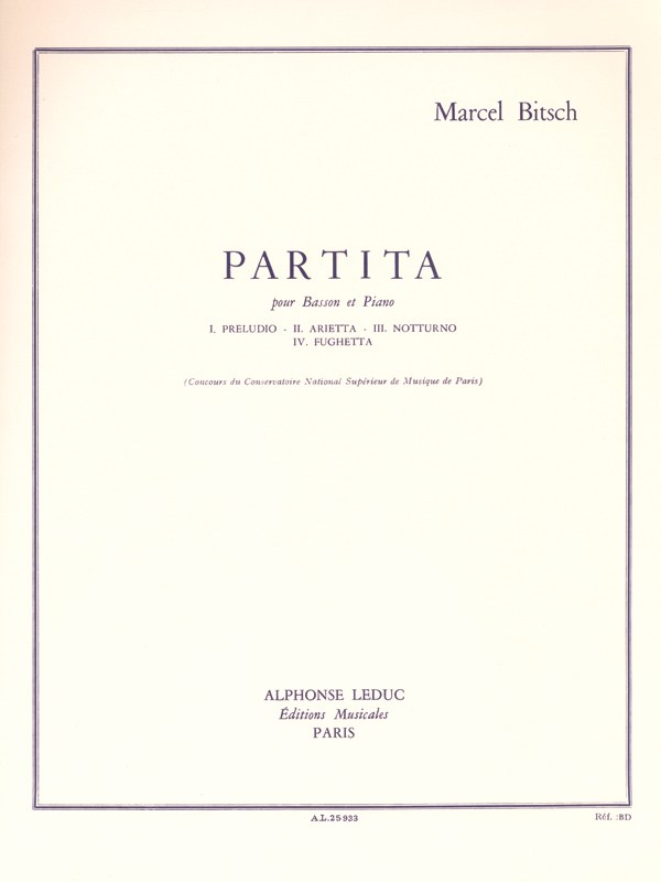Marcel Bitsch: Partita (Bassoon & Piano)