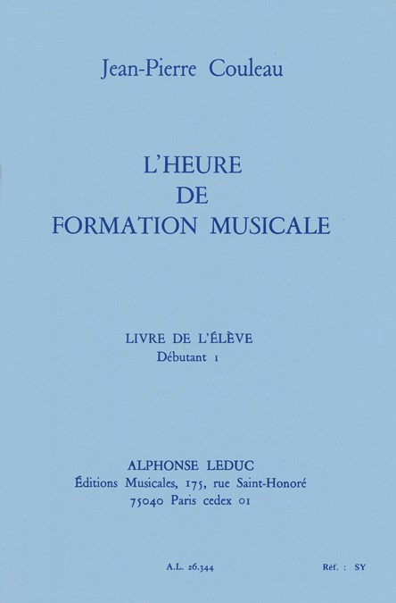 Couleau: Heure de formation musicale débutant 1/livre de l'élève