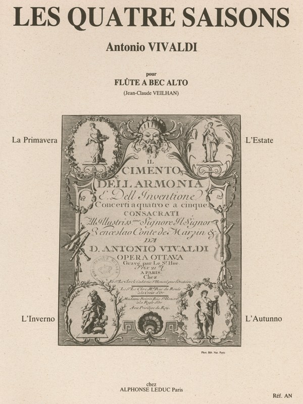 Antonio Lucio Vivaldi: The Four Seasons (Recorder)
