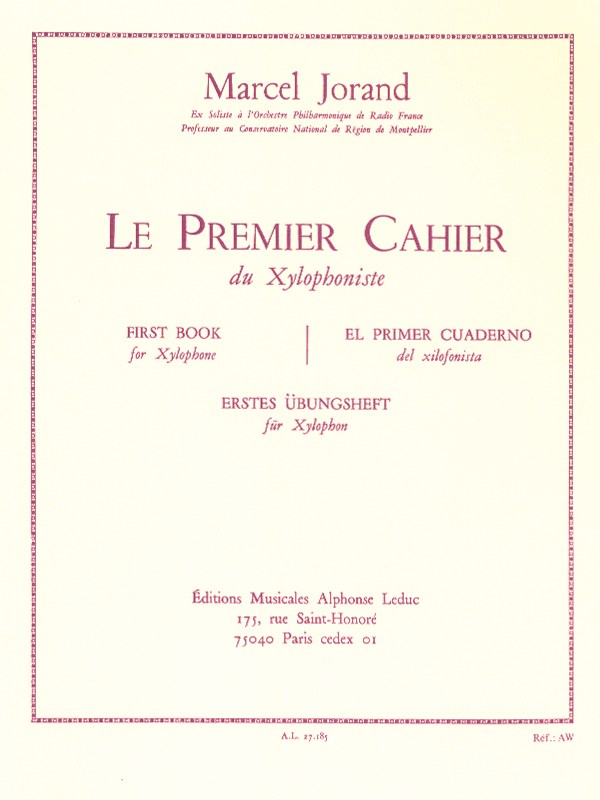 Marcel Jorand: Le Premier Cahier du Xylophoniste (Percussion solo)