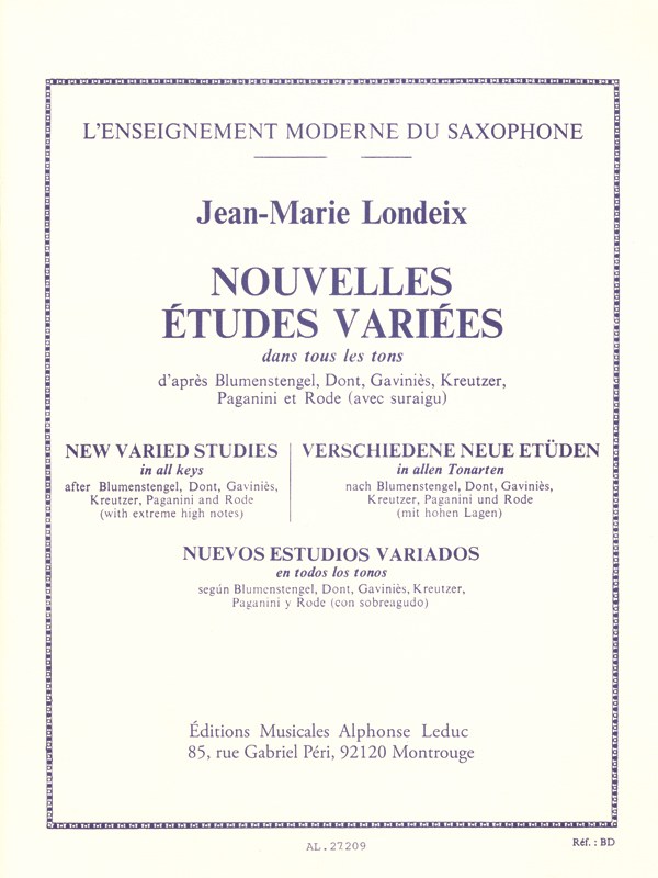 Jean-Marie Londeix: Nouvelles Etudes Variées (Saxophone)