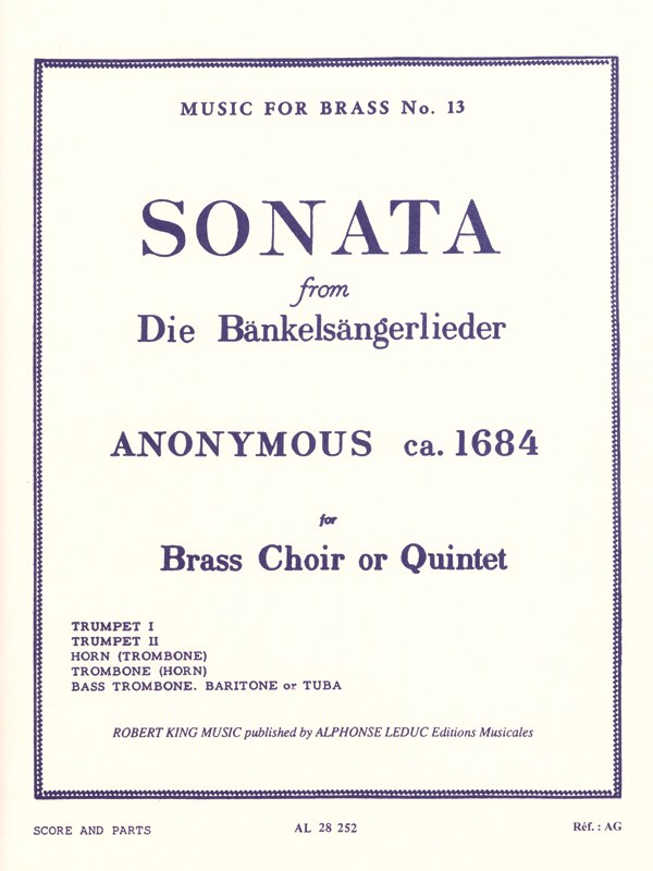 Anon.: Sonata from 'Die Bänkelsängerlieder' (Quintet-Brass)