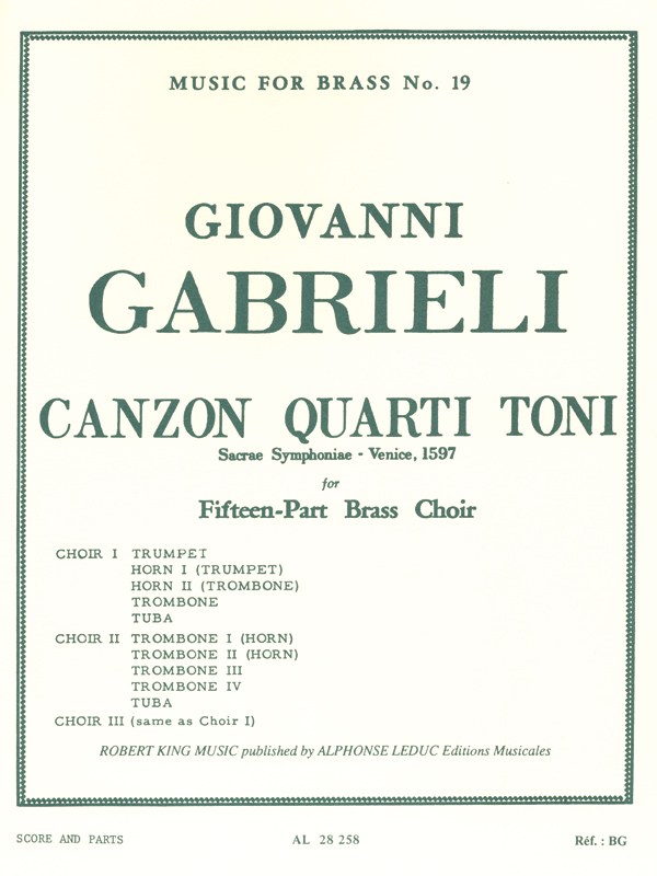 Giovanni Gabrieli: Canzon quarti Toni (Ensemble-Brass 8 or more)