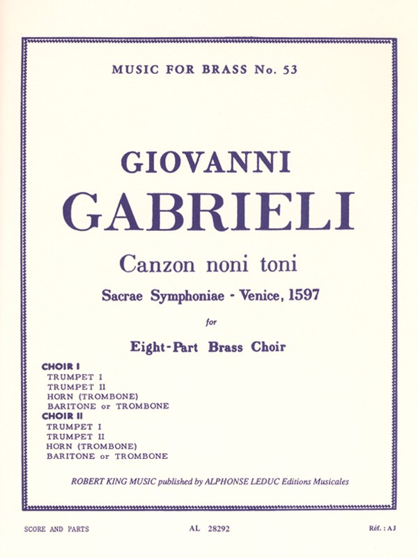 Giovanni Gabrieli: Canzon noni Toni (Ensemble-Brass 8 or more)