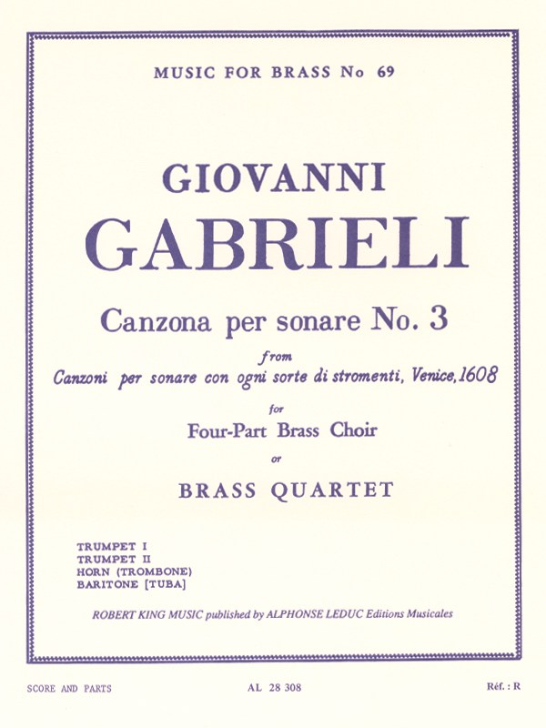Giovanni Gabrieli: Canzona per Sonare No.3 (Quartet-Brass)