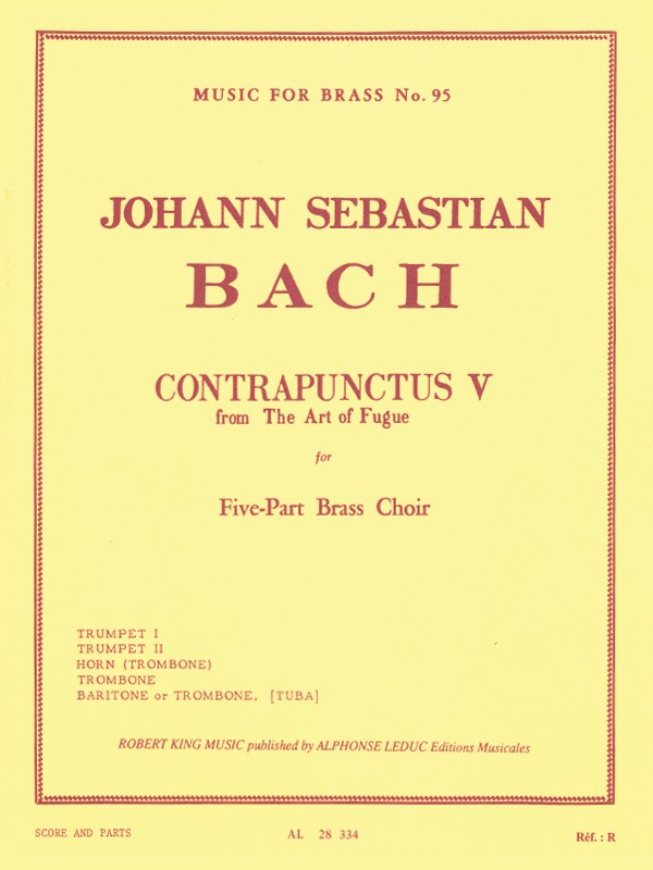 Bach Js King Art Of Fugue Contrapunctus 5 Brass Quintet Mfb095 Sc/Pts