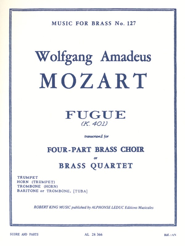 Wolfgang Amadeus Mozart: Fugue K401 (Quartet-Brass)