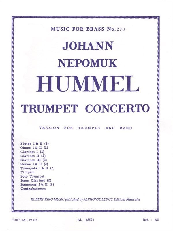 Johann Nepomuk Hummel: Concerto in E flat major (Trumpet & other instruments)