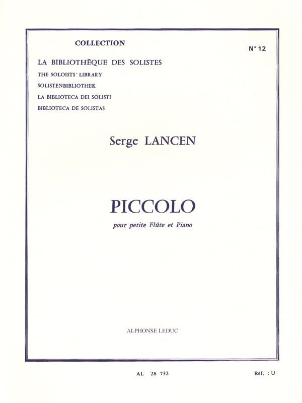 Lancen Piccolo Petite Lm012 Flute & Piano Book