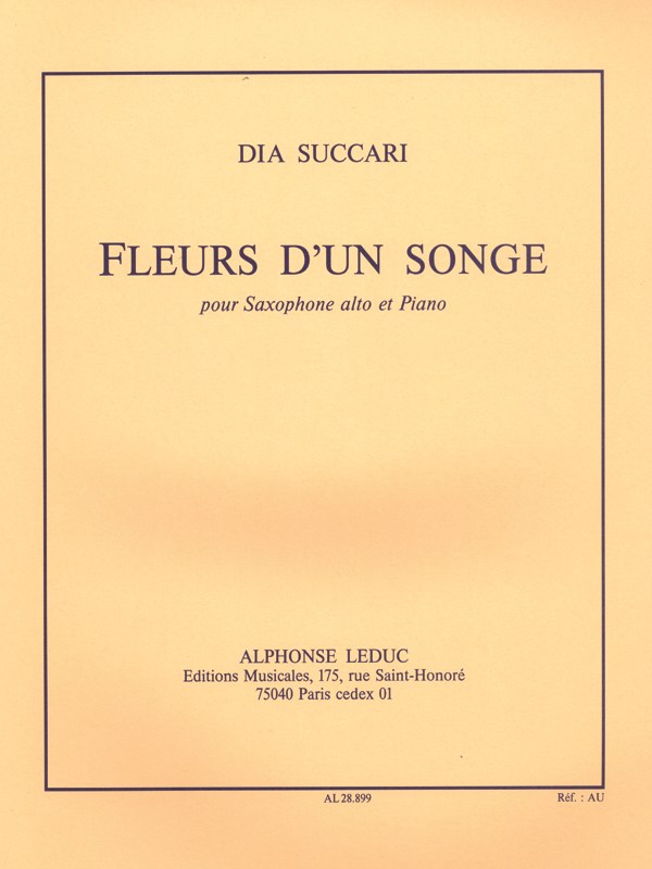 Succari Fleurs D'un Songe Alto Saxophone & Piano Book