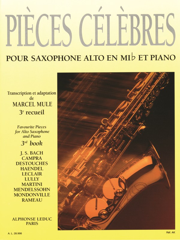 Various Composers: Pièces célèbres Vol.3 (Saxophone-Alto & Piano)