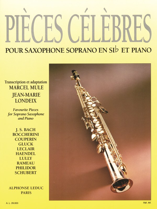 Pièces Célèbres Pour Saxophone Soprano
