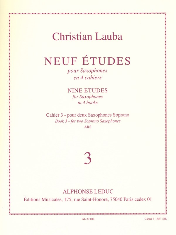 Etudes 9 Bk 3 For 2 Sop Saxes