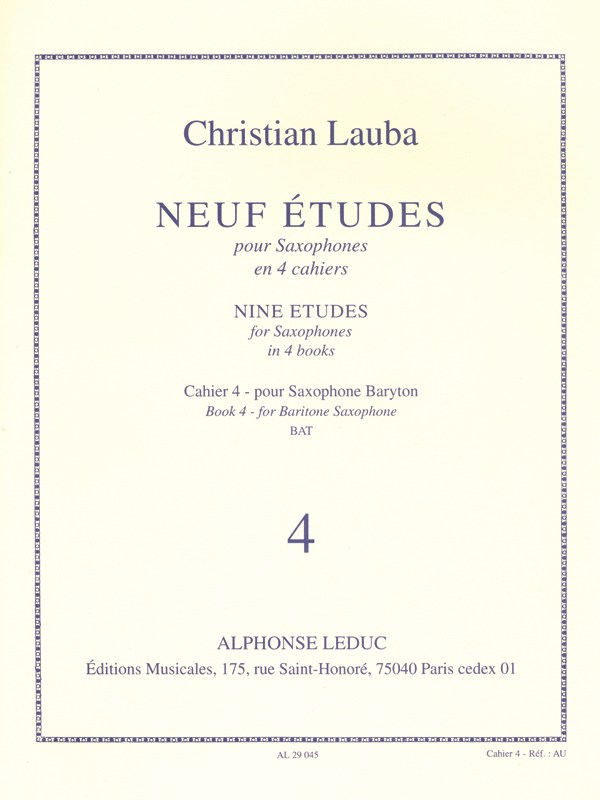 Christian Lauba: 9 Etudes Vol.4: Baritone Saxophone (Saxophone solo)