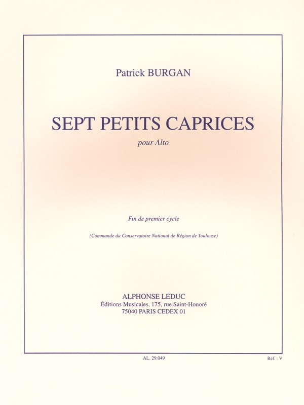 Patrick Burgan: 7 Petites Caprices (Viola solo)
