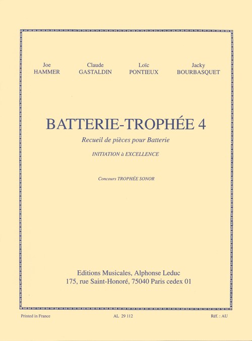 Various Composers: Batterie-Trophée 4, Initiation à Excellence (Percussion solo)