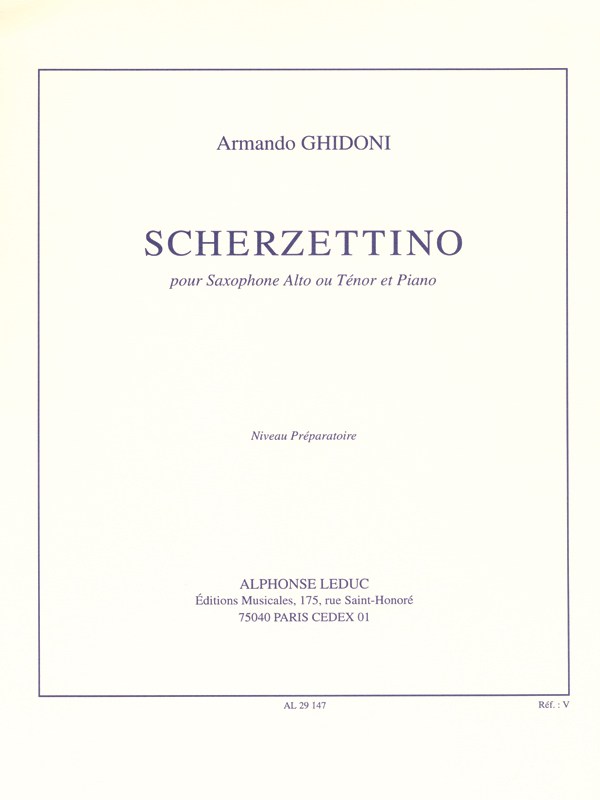 Armando Ghidoni: Scherzettino (Saxophone-Alto & Piano)
