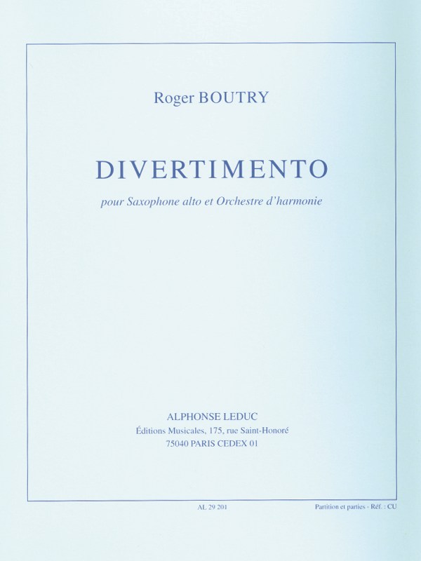Roger Boutry: Divertimento (Saxophone and Orchestra)