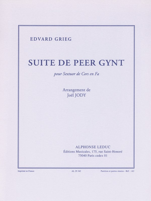 Edvard Hagerup Grieg: Suite de 'Peer Gynt' (Horn Ensemble (5 or more))