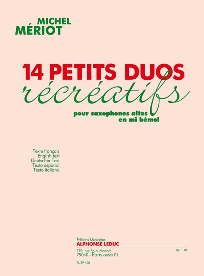 Michel Mériot: 14 Petits Duos récréatifs (Saxophones 2)