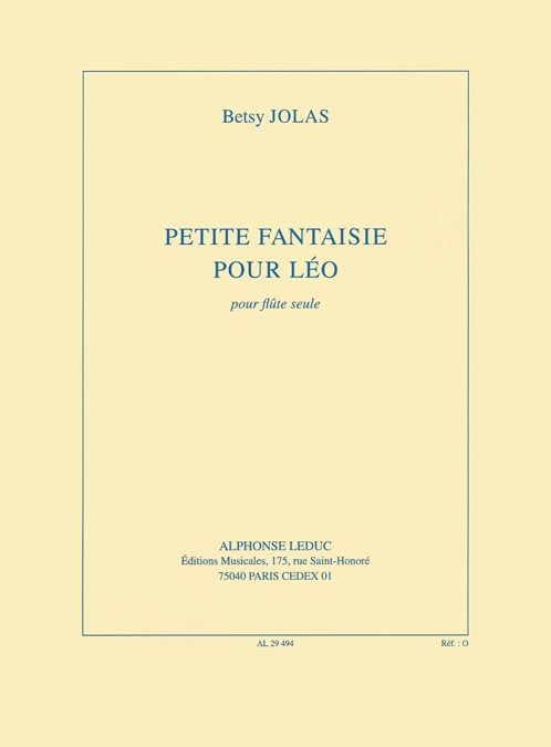 Betsy Jolas: Petite Fantaisie pour Léo (Flute solo)