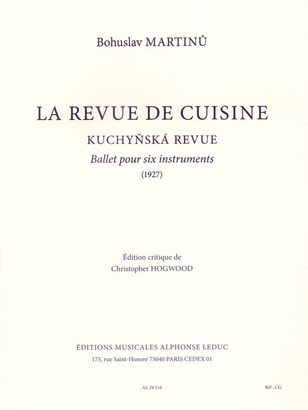 Bohuslav Martinů: The Kitchen Revue, Ballet For 6 Instruments