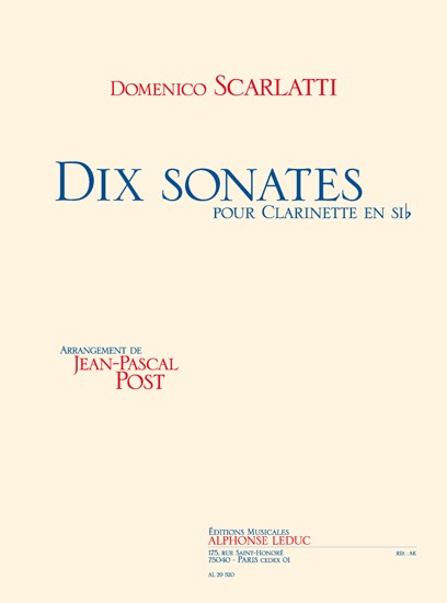 Post: Dix sonates pour clarinette en si b