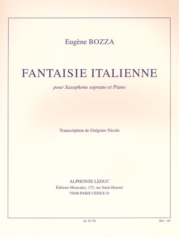 Fantaisie Italienne Arr Nicole Sop Sax/Pno