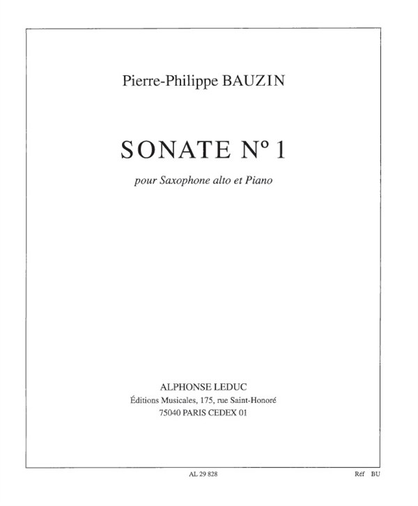 Bauzin Sonate No.1 Alto Saxophone & Piano Book