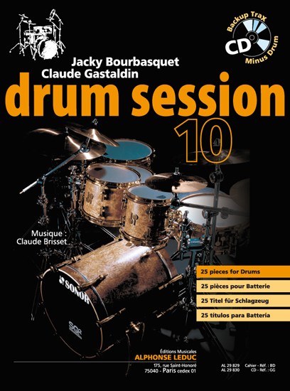 Bourbasquet: Drum session 10 25 pièces pour batterie (livre + cd) - le livre