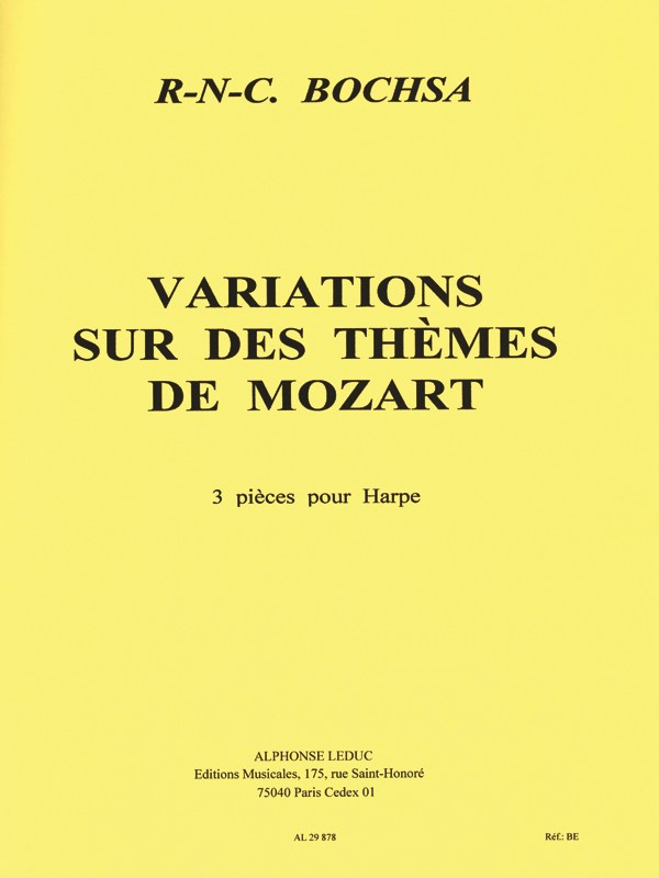 Robert Nicholas Charles Bochsa: 3 Variations sur des Thèmes de Mozart (Harp solo)