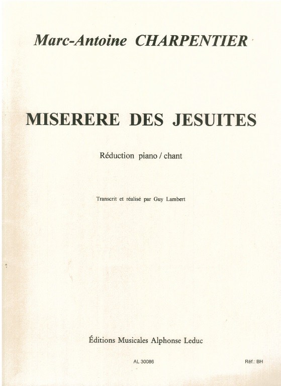 Miserere De Jesuites Vocal Score