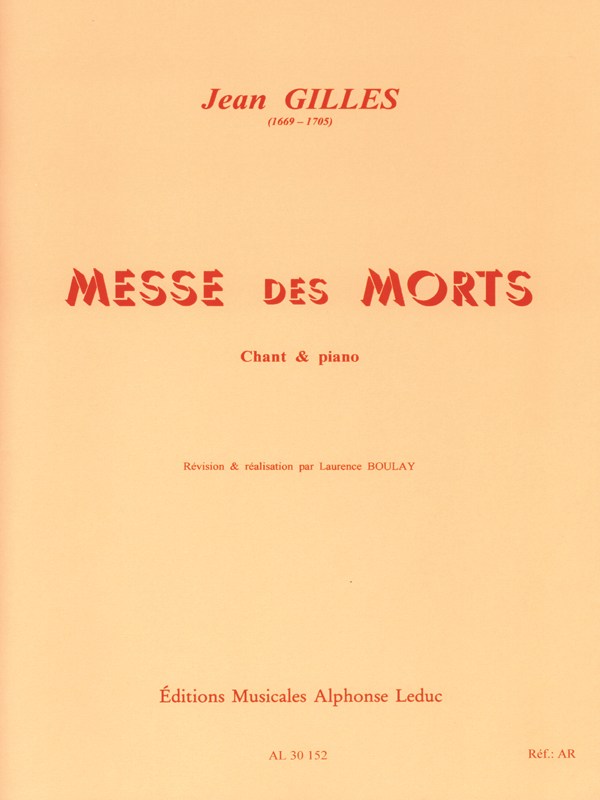 Jean Gilles: Messe Des Morts - Vocal Score